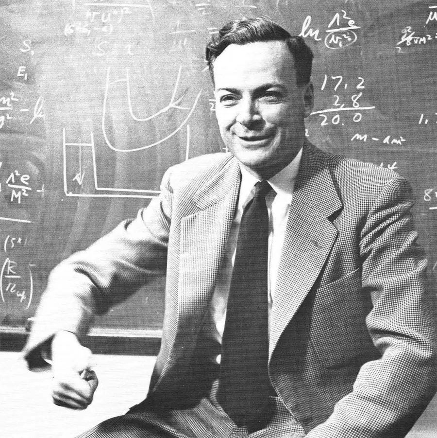 Richard Feynman in front of a blackboard, 1959
